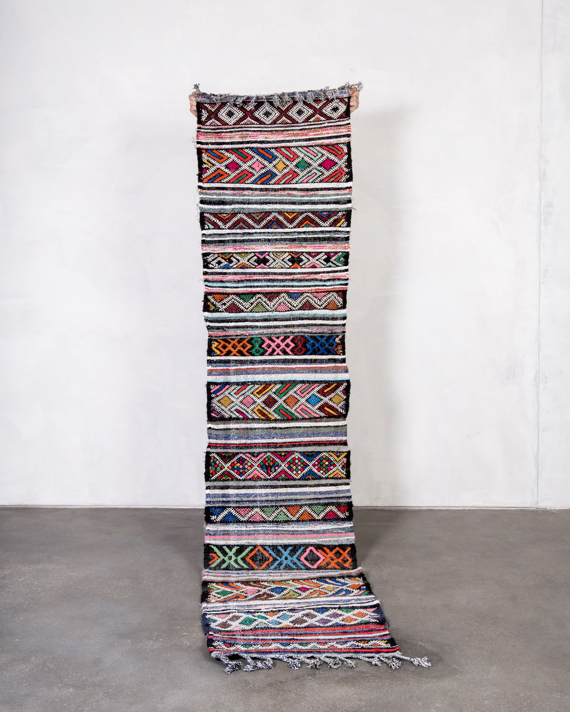 Modern designer handcrafted Berber rug from morocco Kelim with beautiful colors and patterns