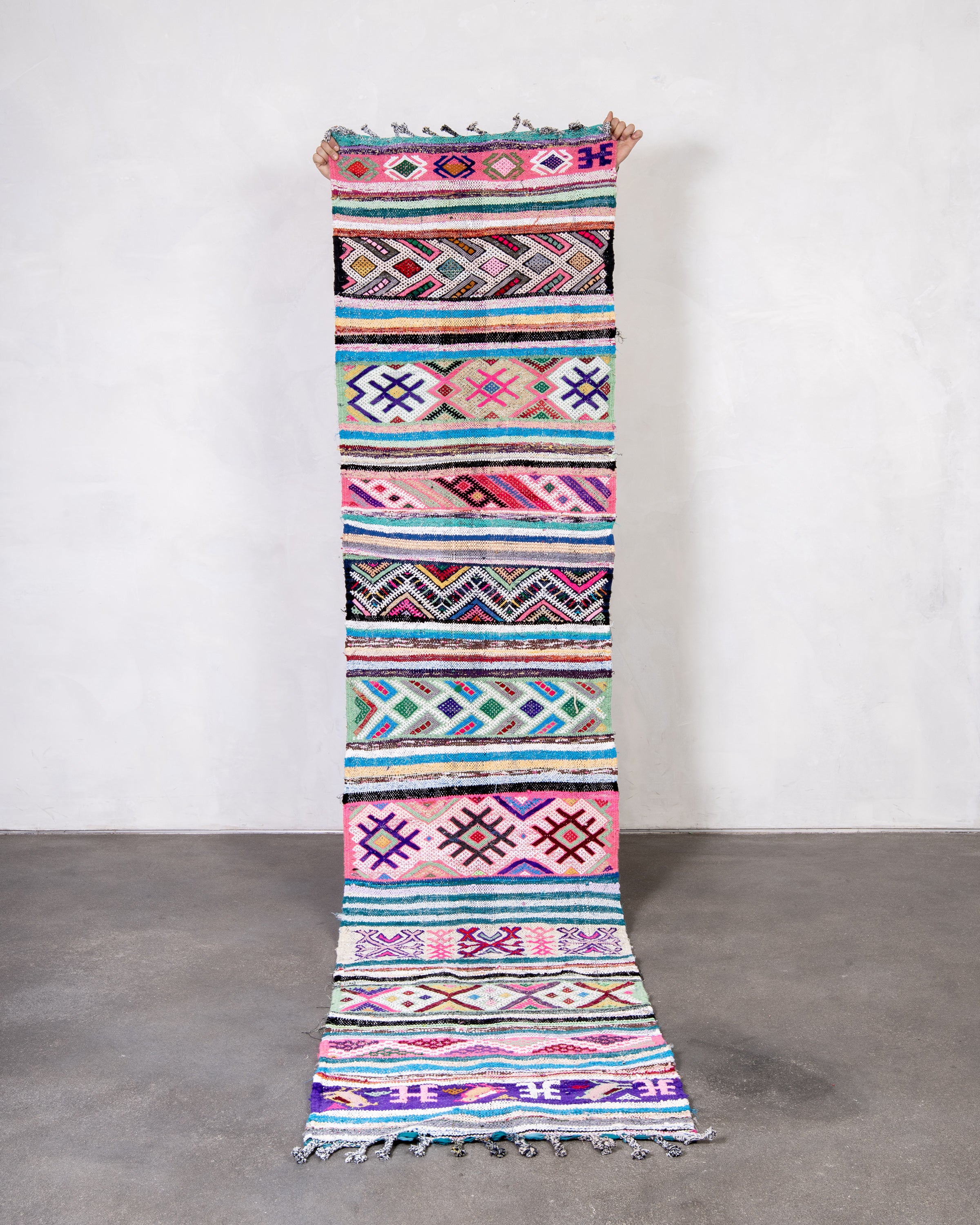 Modern designer handcrafted Berber rug from morocco Kelim with beautiful colors and patterns