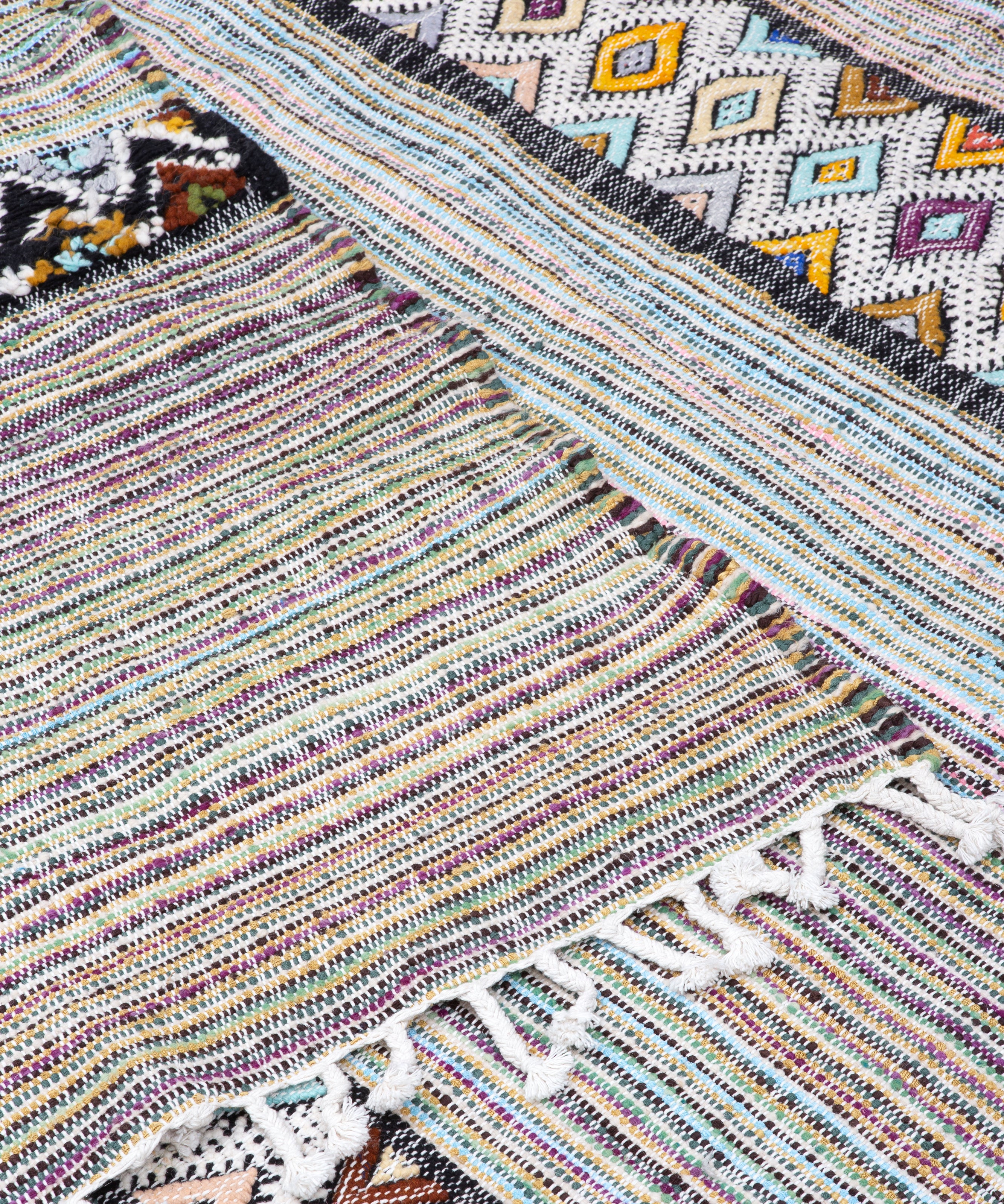 Modern designer handcrafted Berber rug from morocco Kelim with beautiful colors and patterns