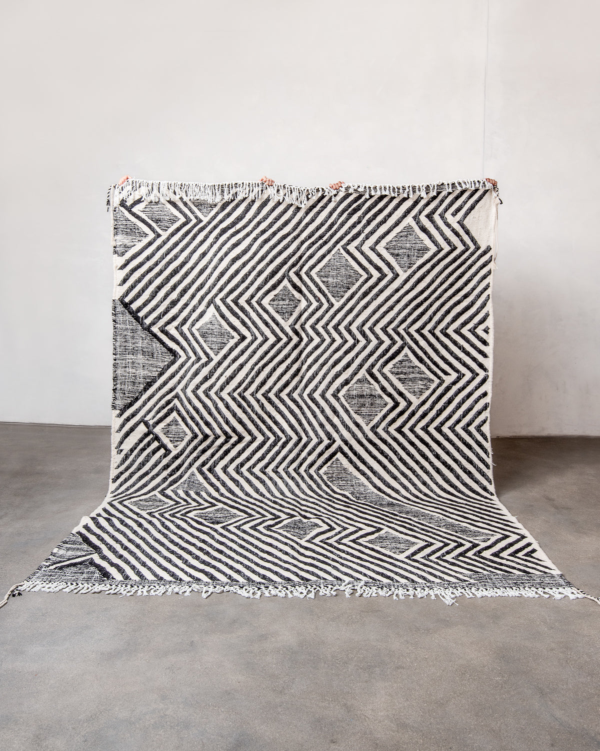 Modern, designer, handcrafted Berber rug from Morocco. Vintage Kelim carpet with beautiful designs and robust flat weave out of wool.