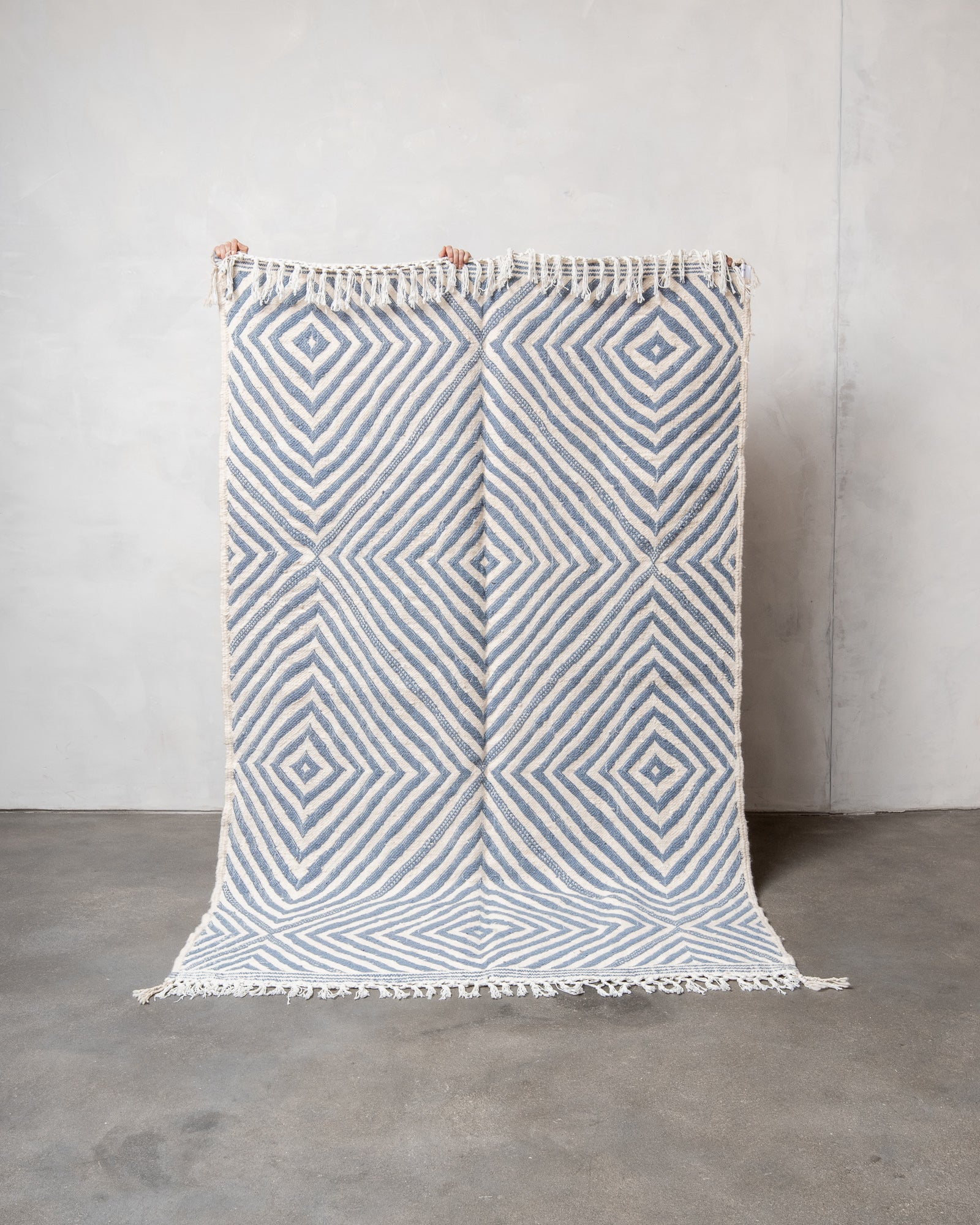 Modern, designer, handcrafted Berber rug from Morocco. Kelim carpet with beautiful designs and robust flat weave. 100% wool.