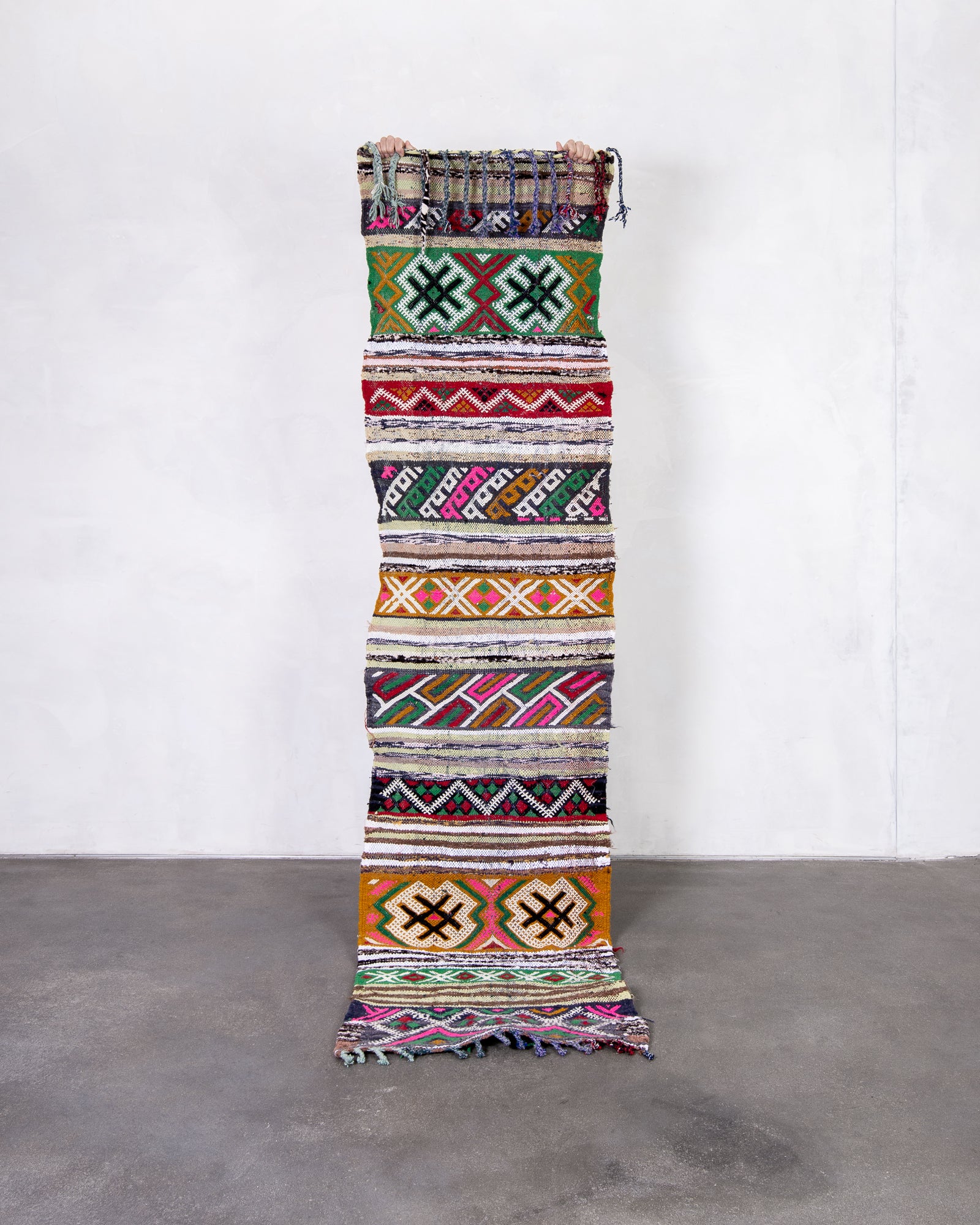 Modern designer handcrafted Berber rug from morocco Kelim with beautiful colors and patterns
