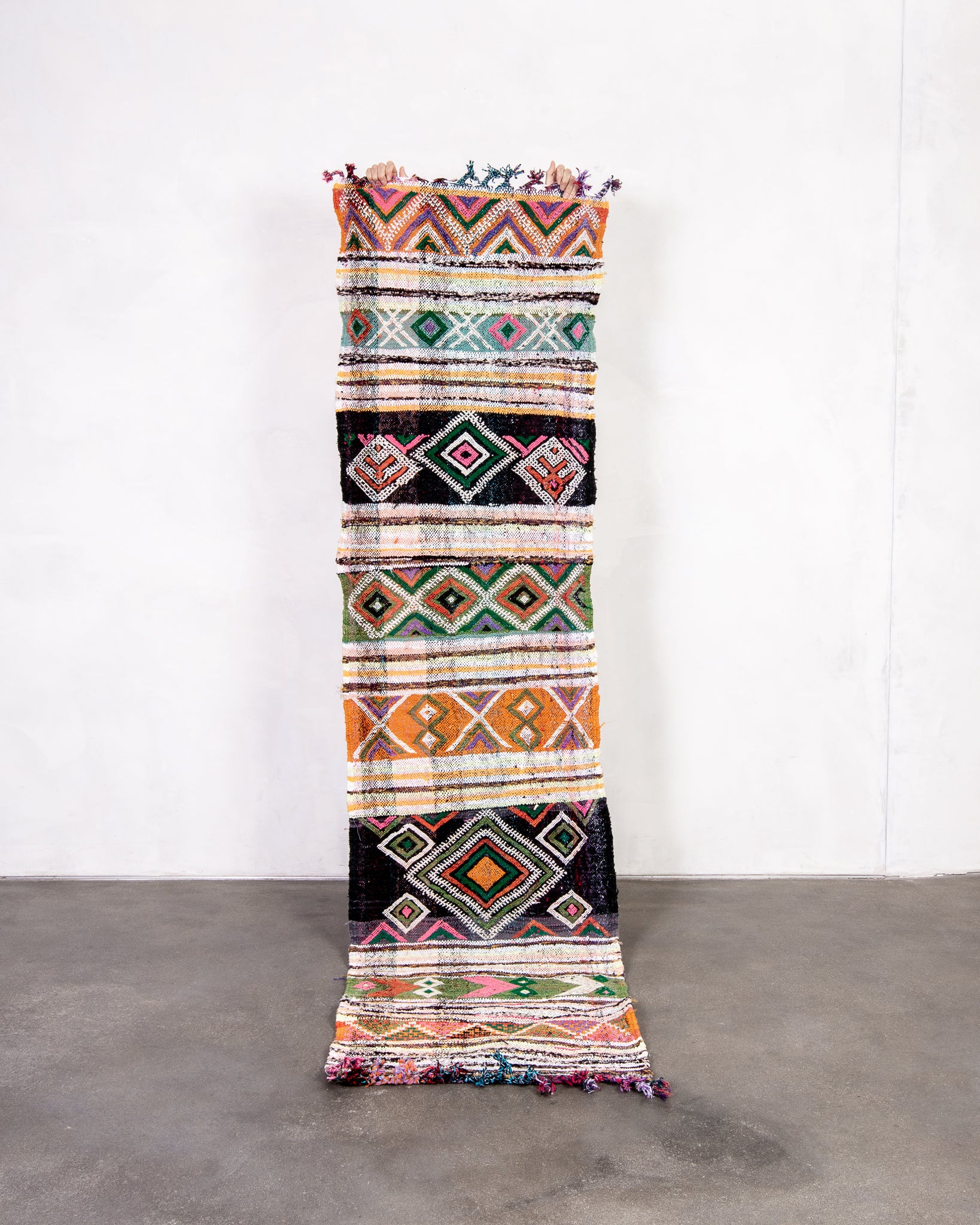 Modern designer handcrafted Berber rug from morocco Kelim with beautiful colors and patterns
