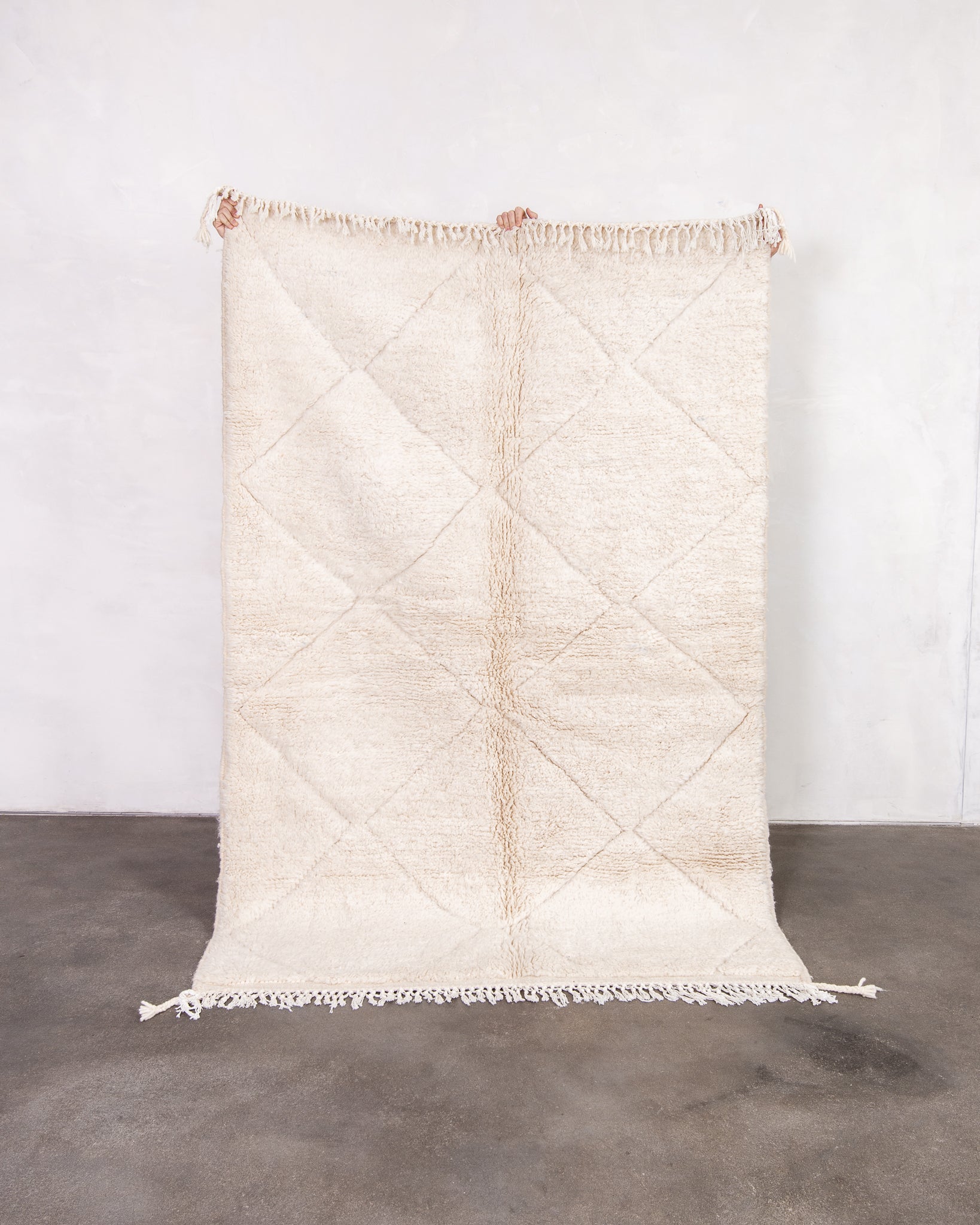 Modern designer handcrafted Berber rug from morocco Beniourain with beautiful colors and patterns