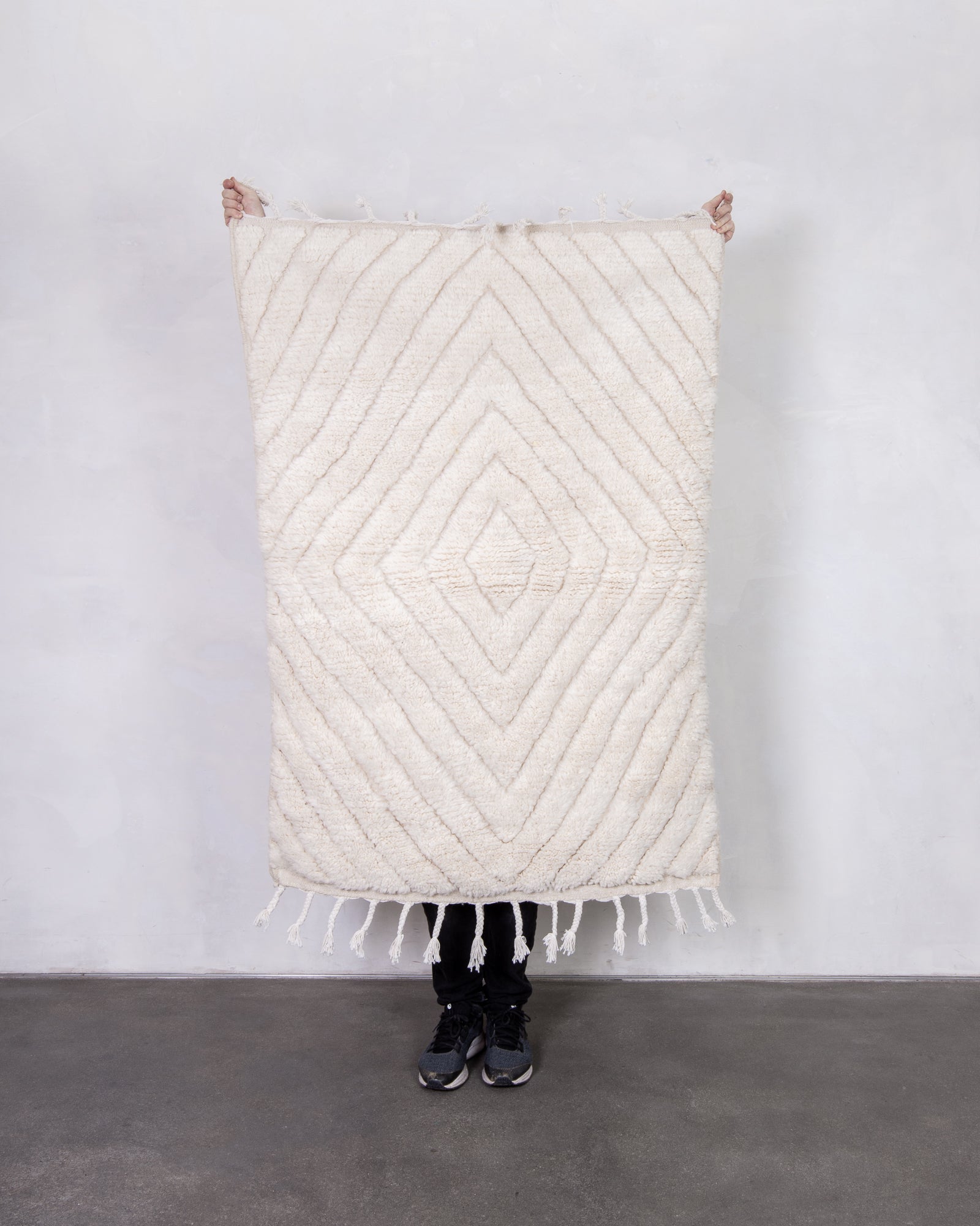 Modern designer handcrafted Berber rug from morocco Beniourain with beautiful colors and patterns