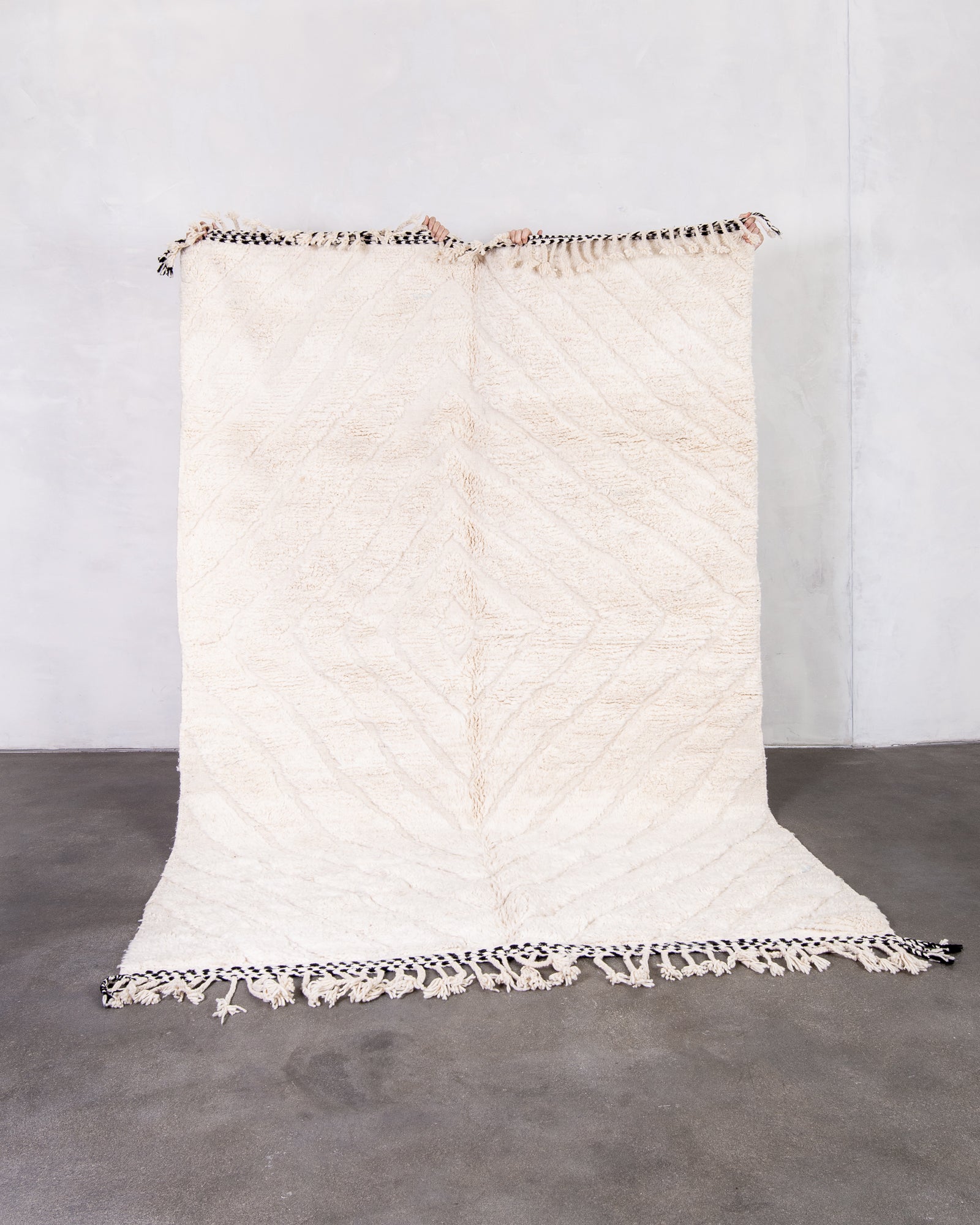 Modern designer handcrafted Berber rug from morocco Beniourain with beautiful colors and patterns