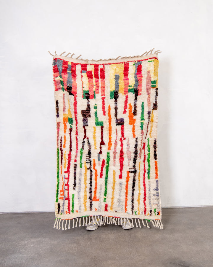 Modern designer handcrafted Berber rug from morocco Boujad with beautiful colors and patterns