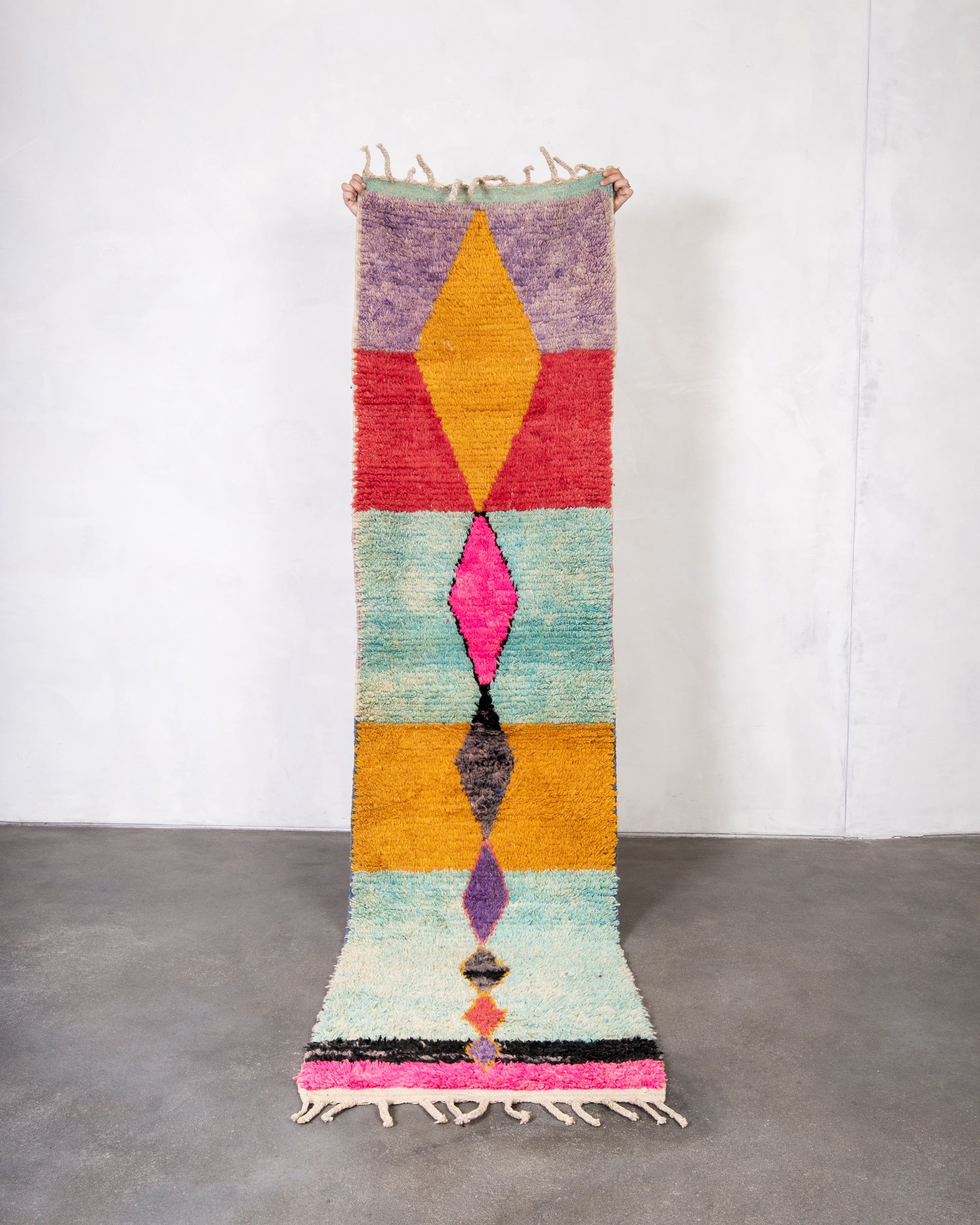 Modern designer handcrafted Berber rug from morocco Boujad with beautiful colors and patterns