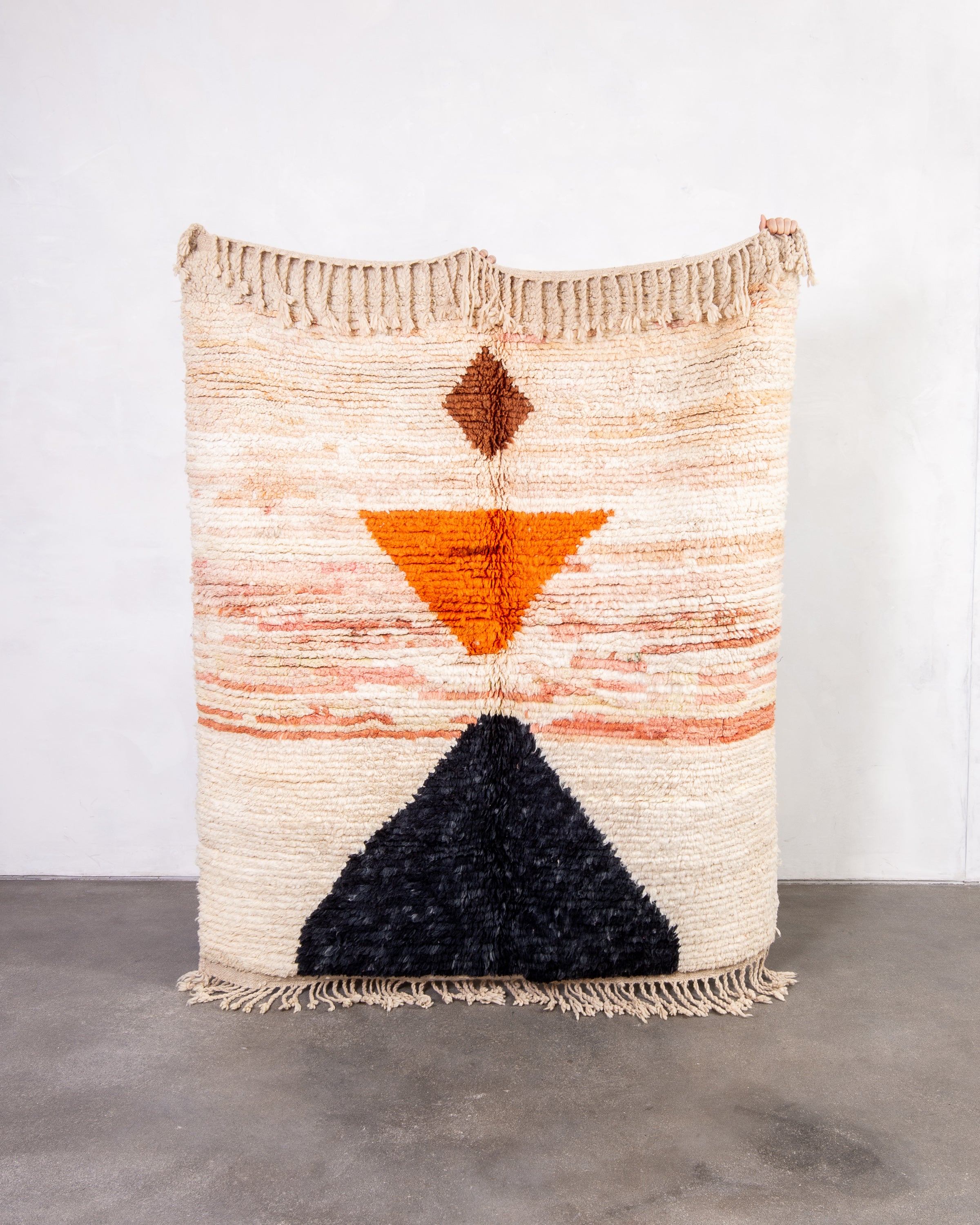 Modern designer handcrafted Berber rug from morocco Boujad with beautiful colors and patterns