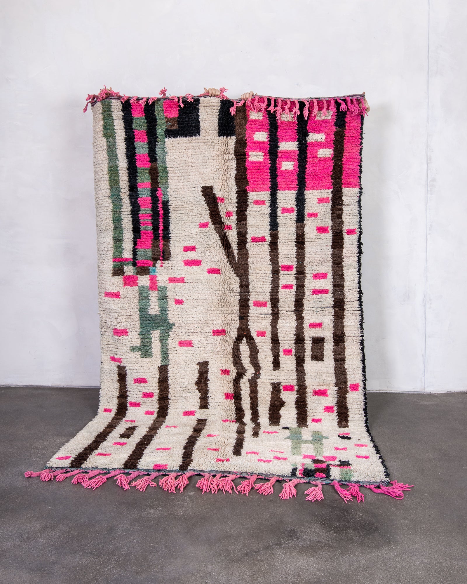 Modern designer handcrafted Berber rug from morocco Boujad with beautiful colors and patterns