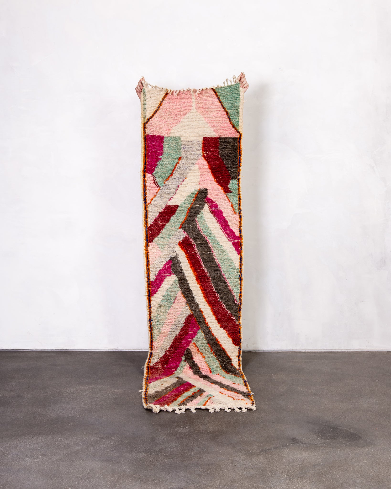 Modern designer handcrafted Berber rug from morocco Boujad with beautiful colors and patterns