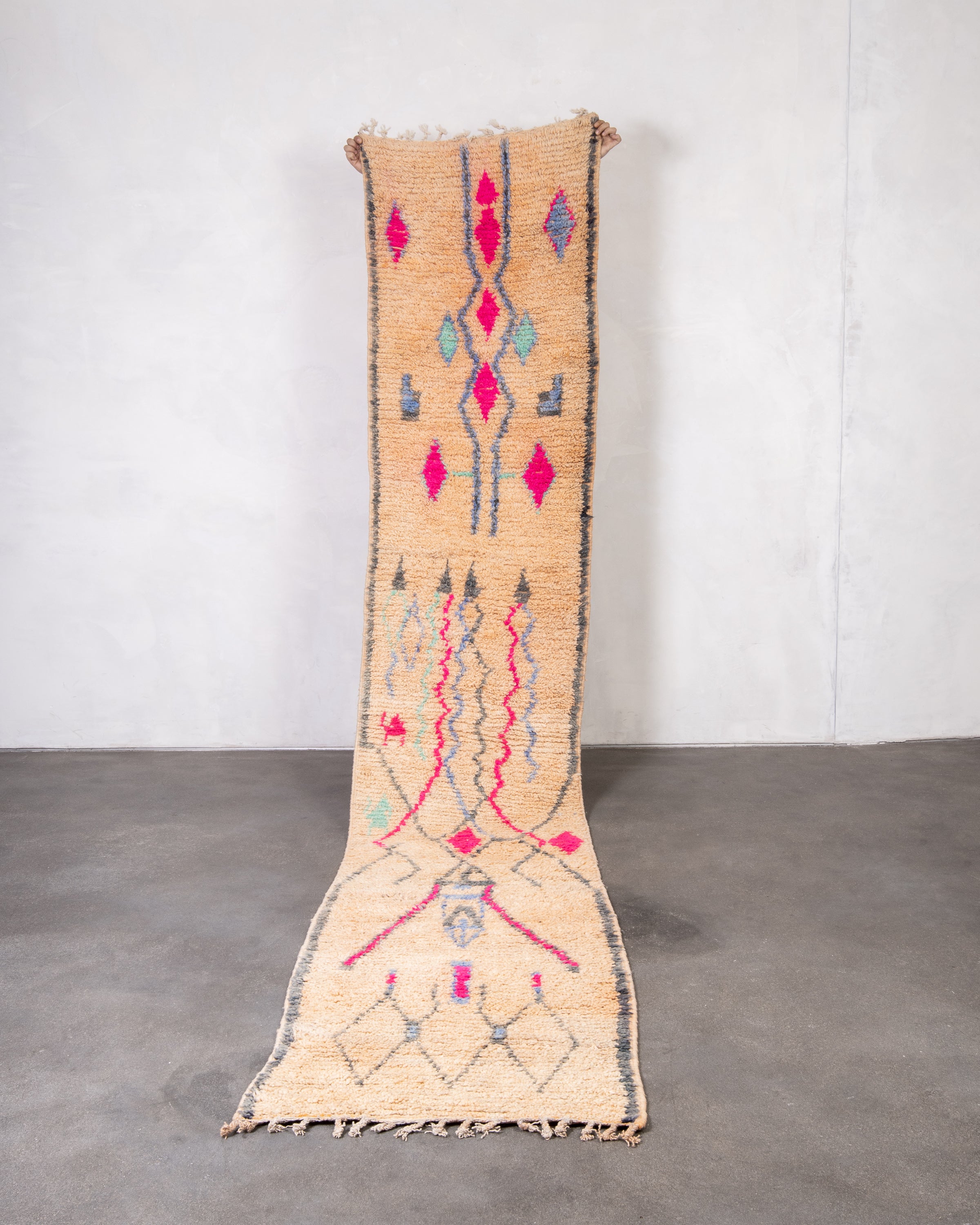 Modern designer handcrafted Berber rug from morocco Boujad with beautiful colors and patterns