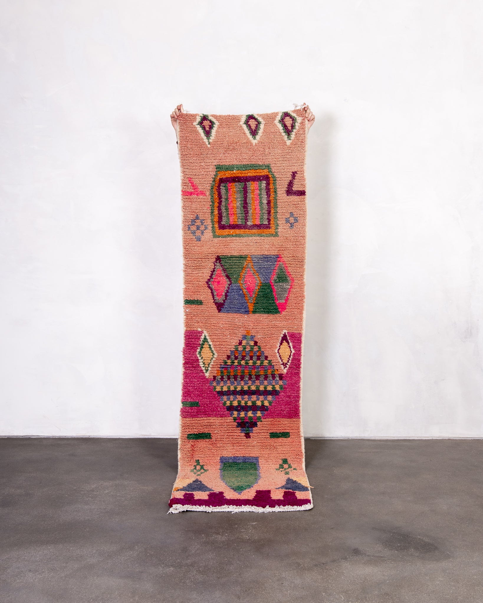 Modern designer handcrafted Berber rug from morocco Boujad with beautiful colors and patterns