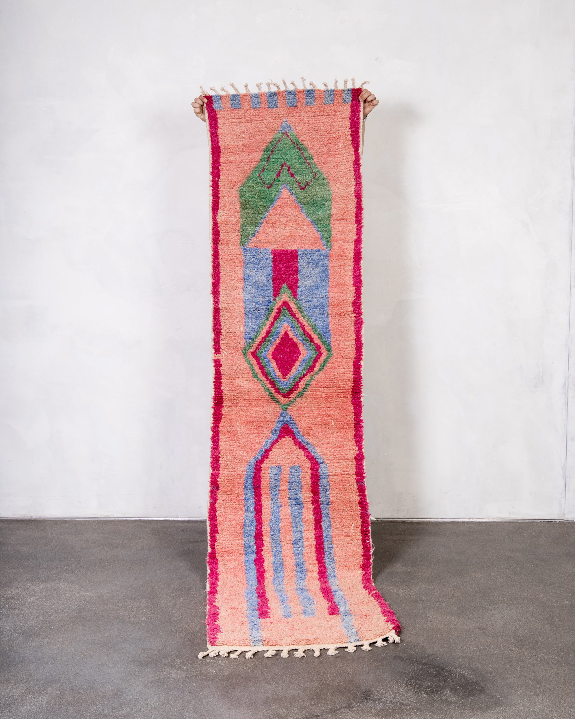 Modern designer handcrafted Berber rug from morocco Boujad with beautiful colors and patterns