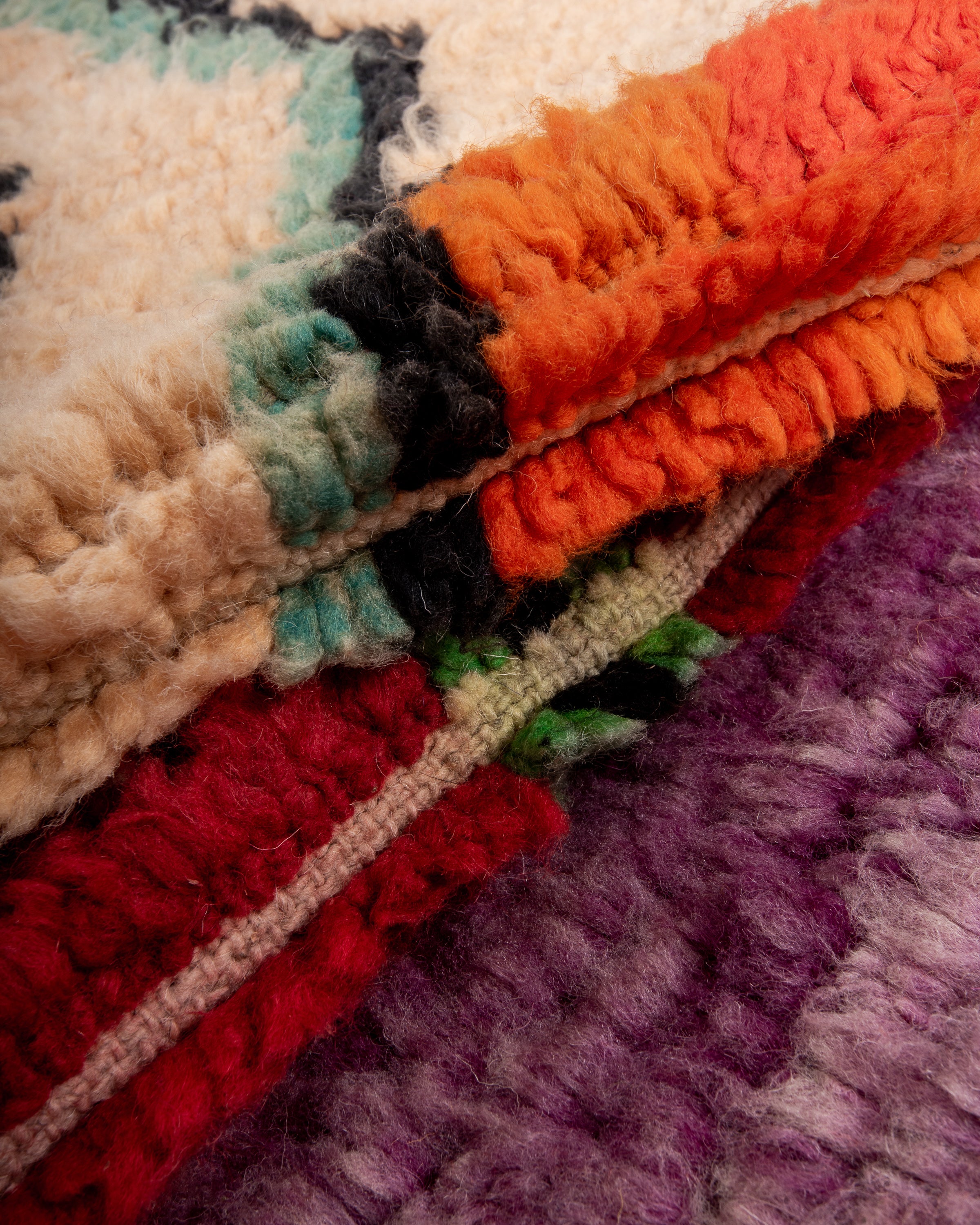 Modern designer handcrafted Berber rug from morocco Boujad with beautiful colors and patterns