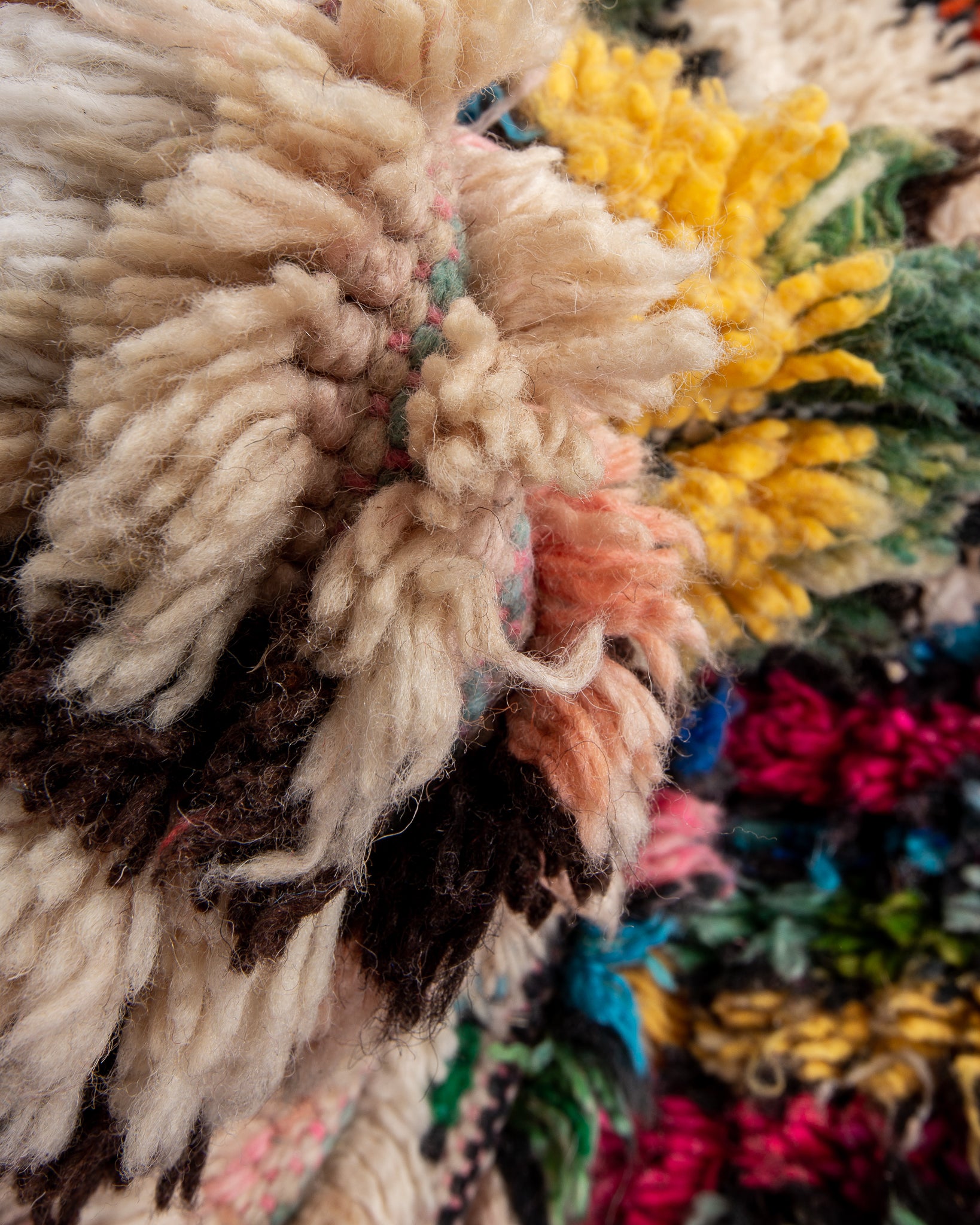 Modern designer handcrafted Berber rug from morocco Boujad with beautiful colors and patterns