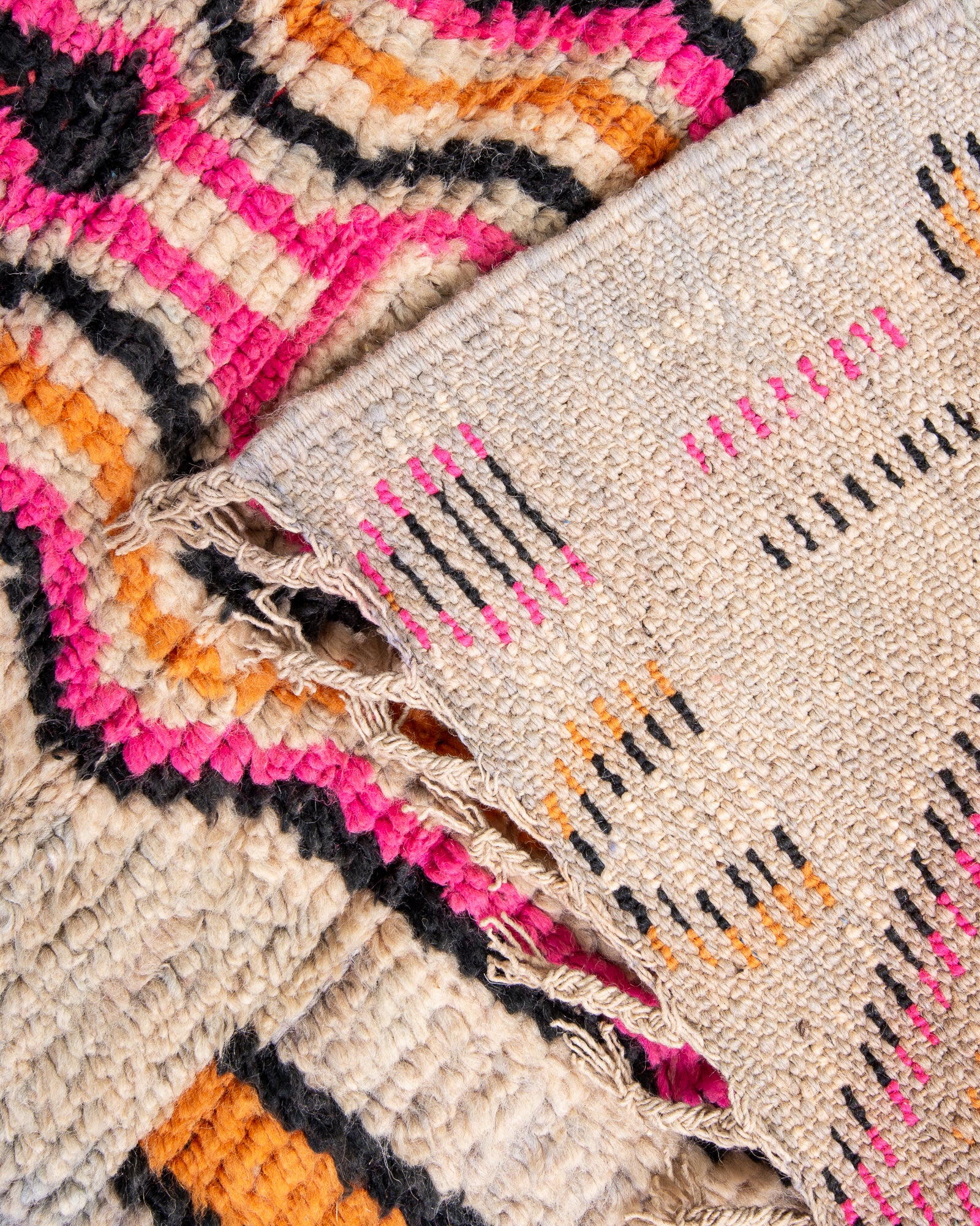 Modern designer handcrafted Berber rug from morocco Boujad with beautiful colors and patterns