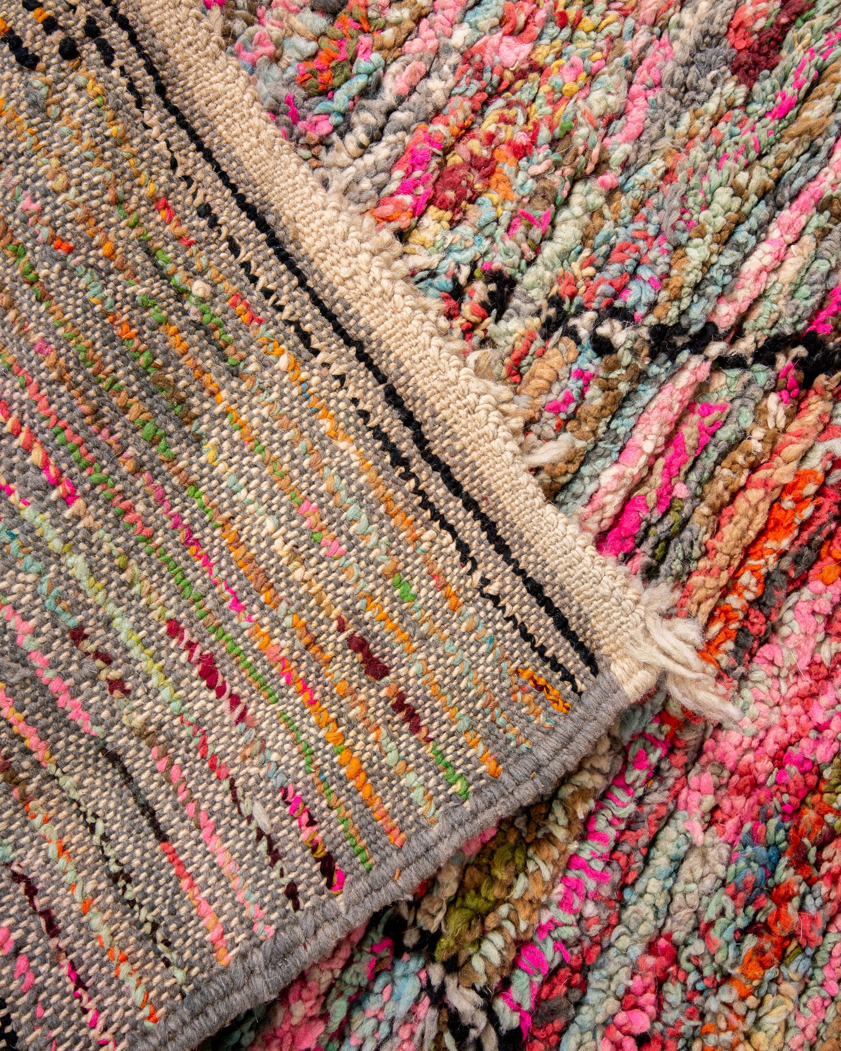 Modern designer handcrafted Berber rug from morocco Boujad with beautiful colors and patterns