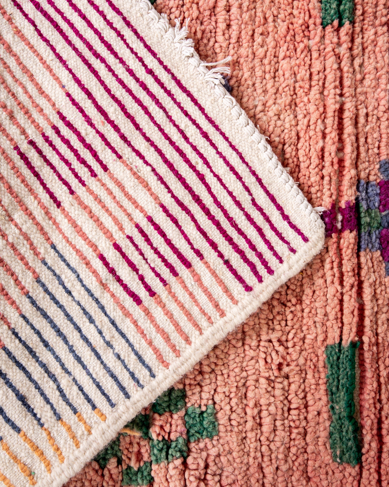 Modern designer handcrafted Berber rug from morocco Boujad with beautiful colors and patterns