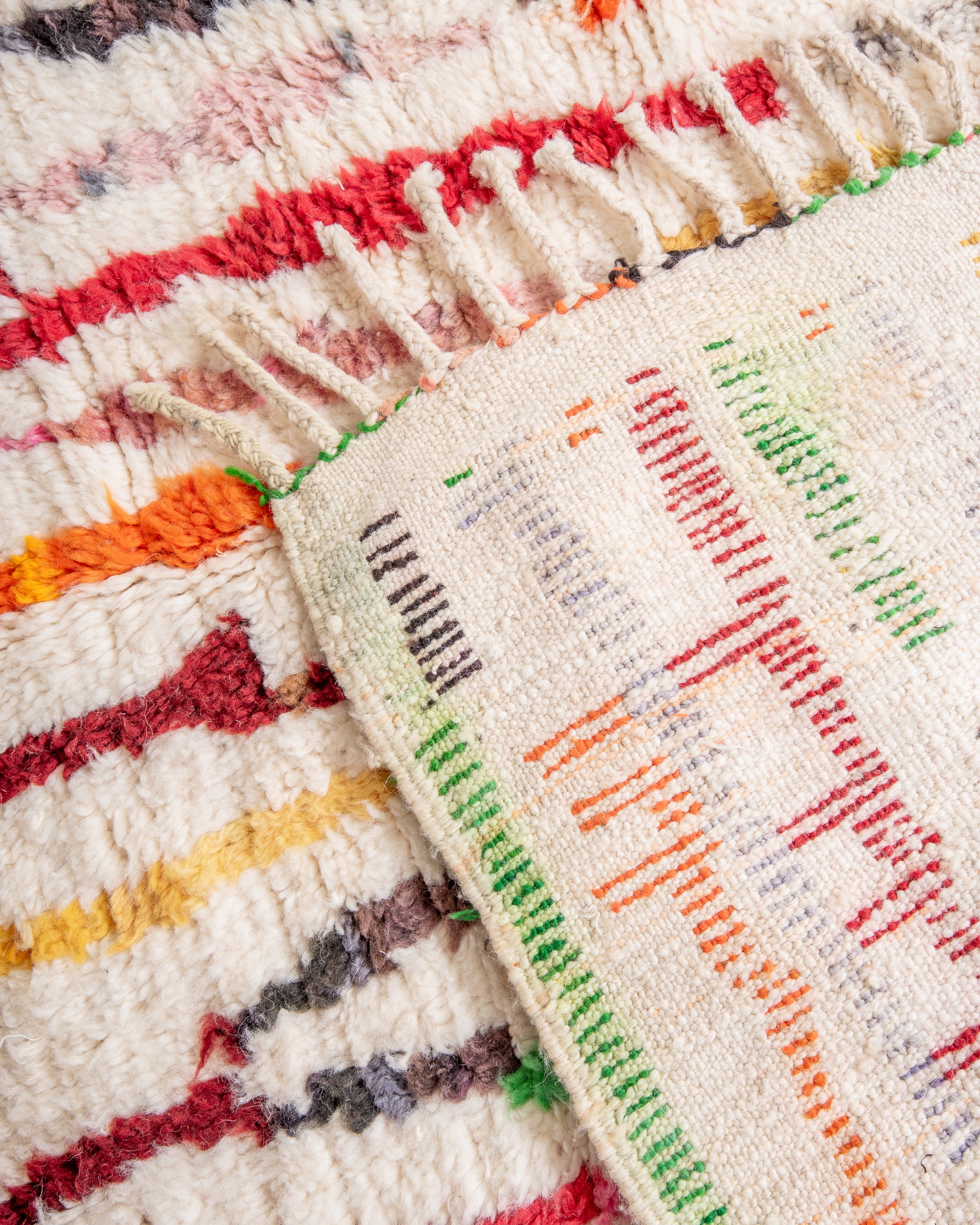 Modern designer handcrafted Berber rug from morocco Boujad with beautiful colors and patterns