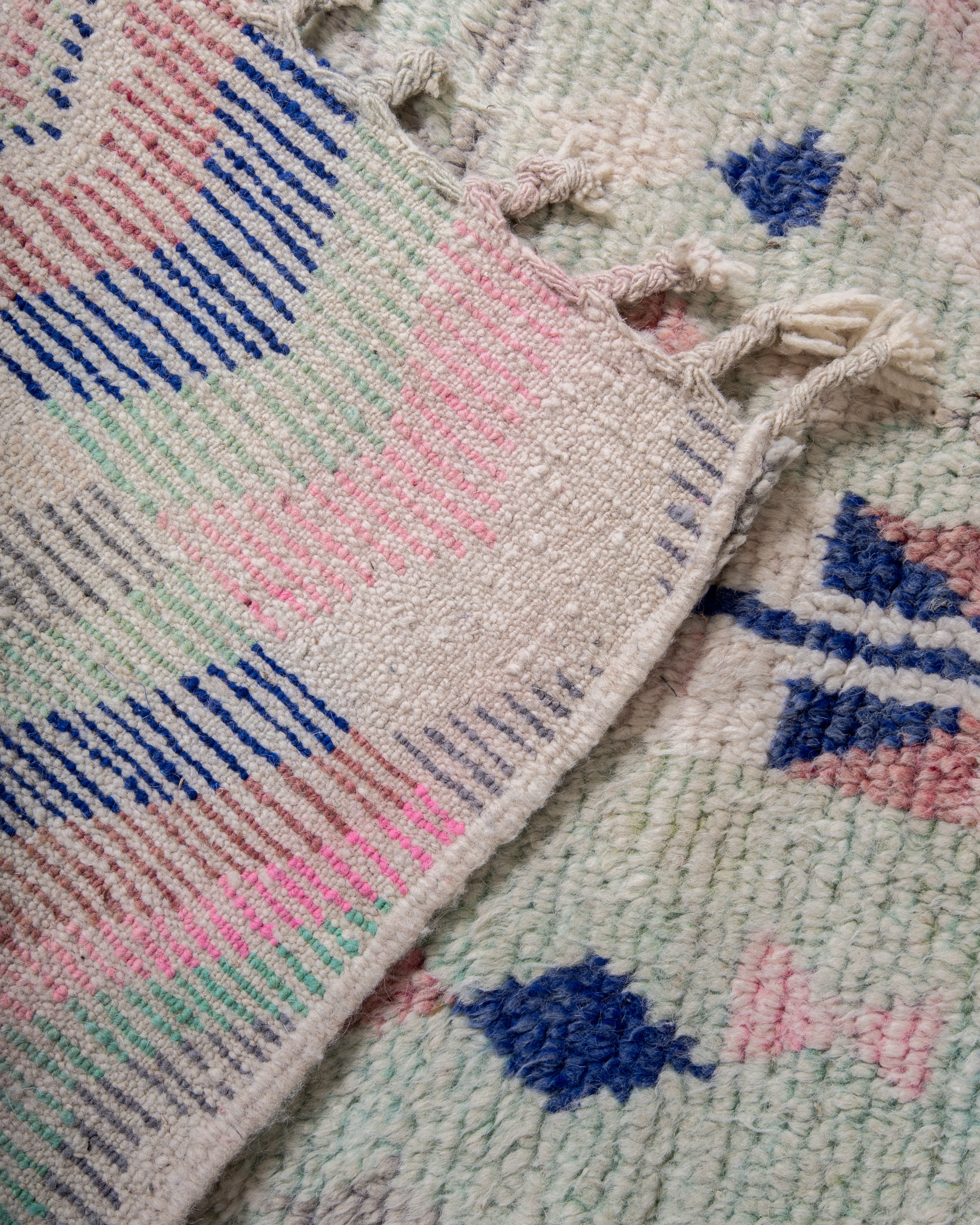 Modern designer handcrafted Berber rug from morocco Boujad with beautiful colors and patterns