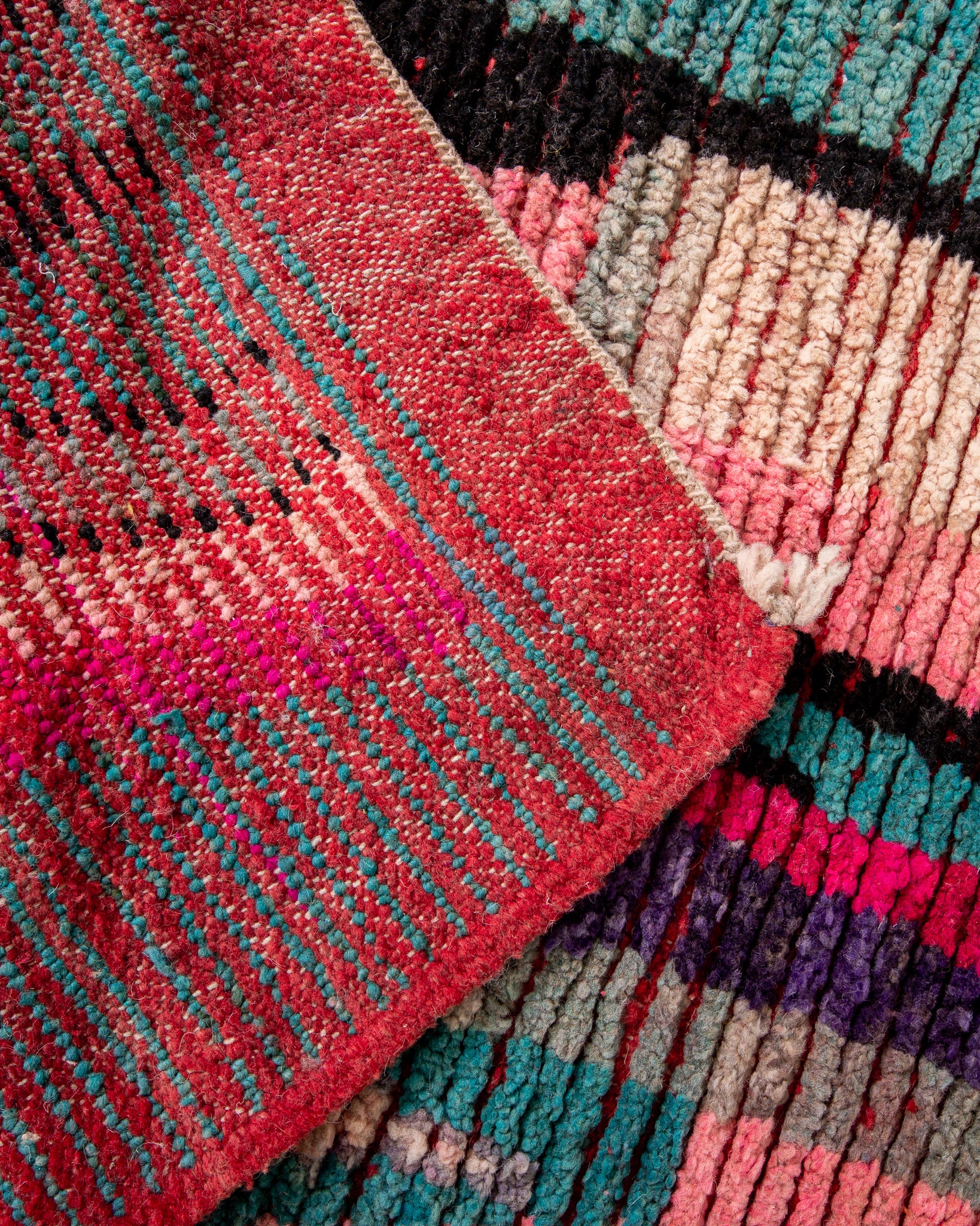 Modern designer handcrafted Berber rug from morocco Boujad with beautiful colors and patterns